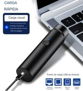 Afeitadora recargable para hombres - Compacta y lista para usar donde vayas Afeitadora portátil recargable conectada por USB-C a laptop, ideal para viajes y cuidado personal masculino