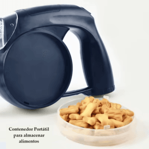 Compartimento portátil para bocaditos – integrado en la correa retráctil de mascotas Contenedor portátil para snacks integrado en correa retráctil para mascotas