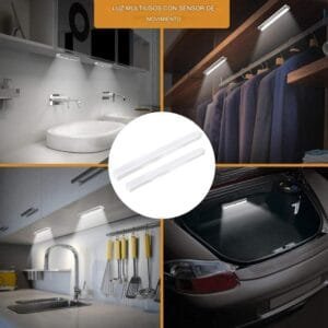 Aplicaciones prácticas de la lámpara LED recargable – Ilumina cualquier espacio del hogar o vehículo Usos múltiples de la lámpara LED recargable de 30 cm: baño, clóset, cocina, garaje y maletera
